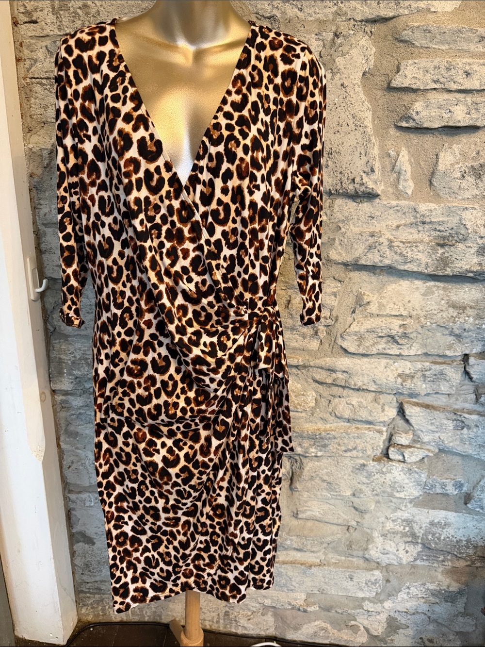 🇨🇦 Leopard Print Wrap-Style Dress